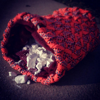Climbing rope chalk bag