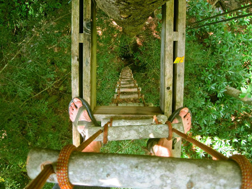 ladder from old climbing rope