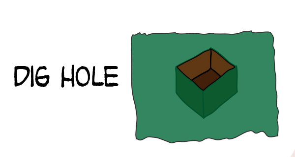 dog a hole to cook turkey