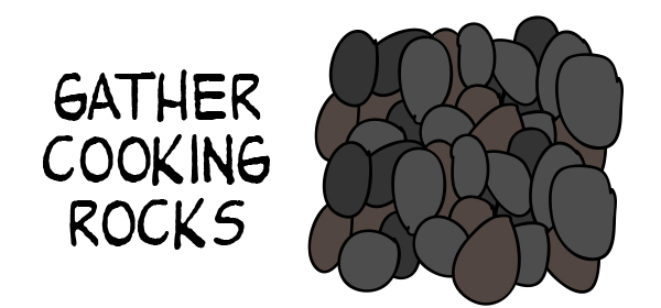 roast turkey in the ground cooking stones