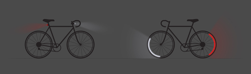Bicycle wheel with the Revolights Bicycle wheel with the Revolights