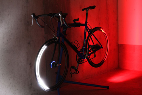 Bicycle wheel with the Revolights Bicycle wheel with the Revolights